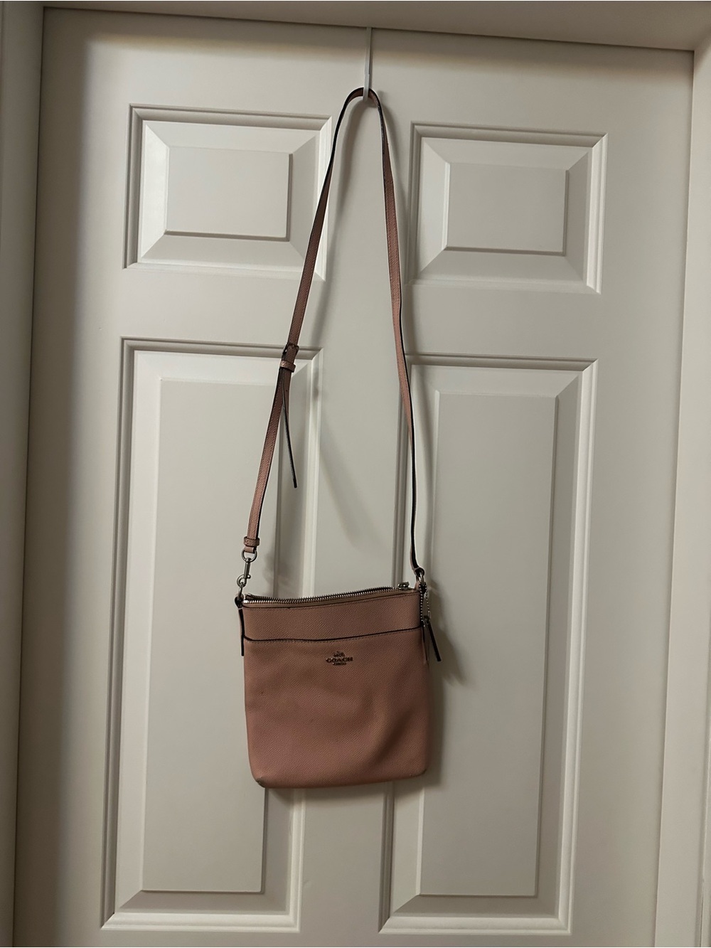 Coach Small Pebbled Leather Crossbody in Dusty Rose
